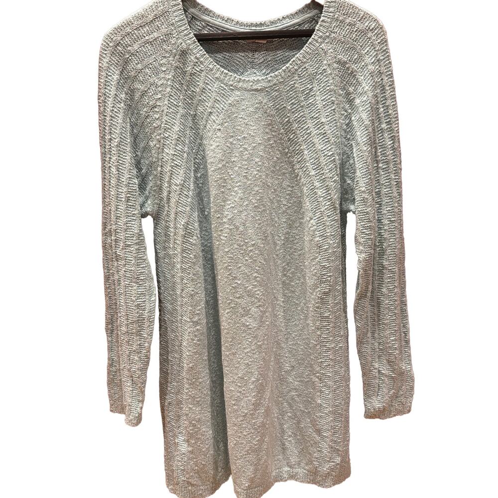 JJill Large Sweater light Blue tunic oversized spring stretch j.jill